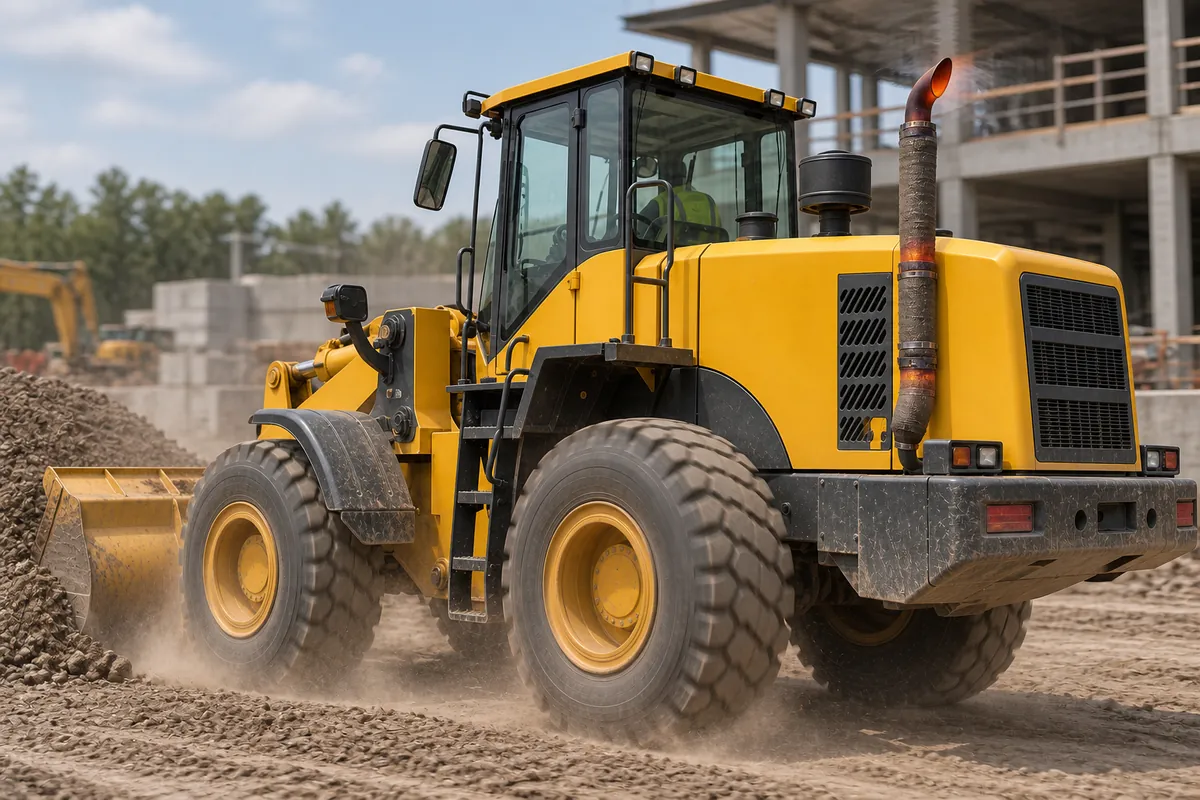 Construction vehicle exhaust